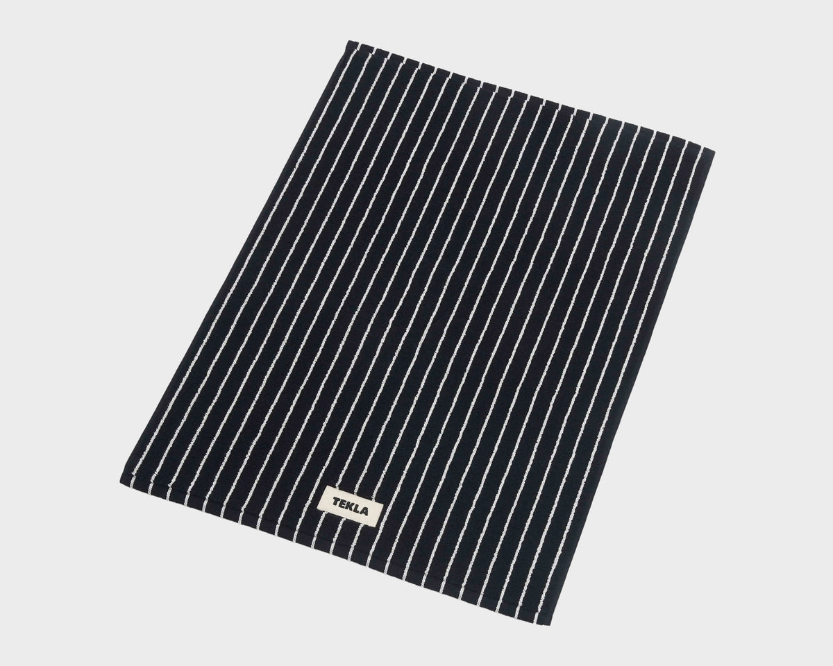 Tekla Organic Cotton Bath Mat - Black Stripes
