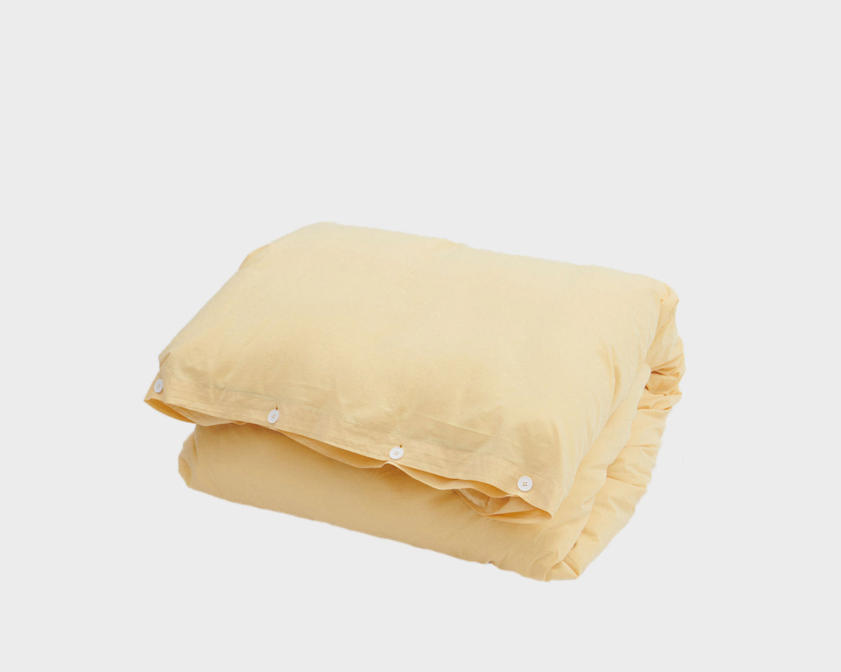 Tekla Cotton Percale Bedding - Shaded Yellow