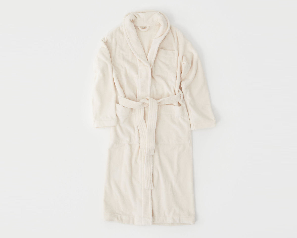 Tekla Organic Cotton Classic Bathrobe - Ivory