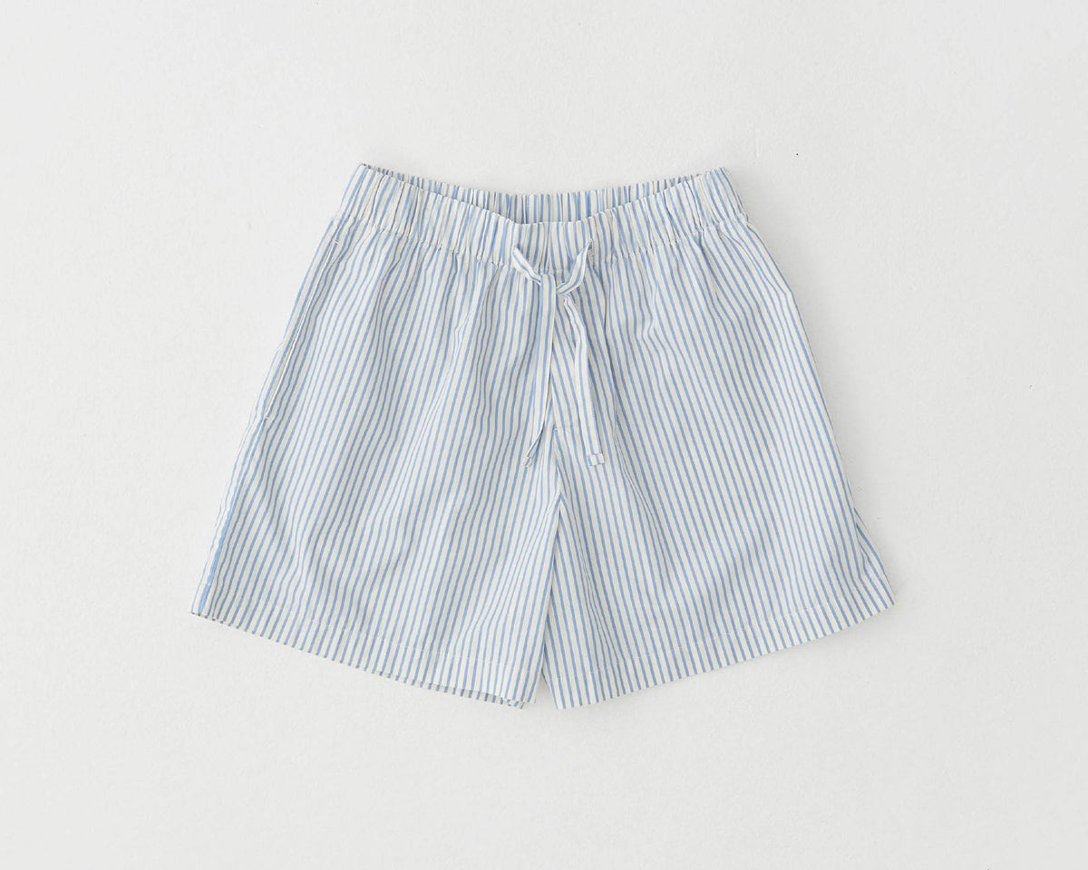 Tekla Poplin Short - Placid Blue Stripes