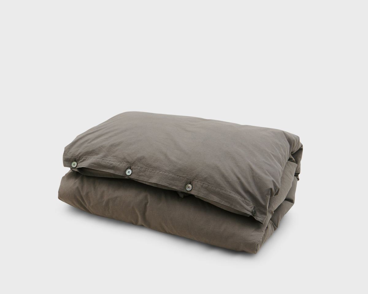 Tekla Cotton Percale Bedding - Dark Taupe