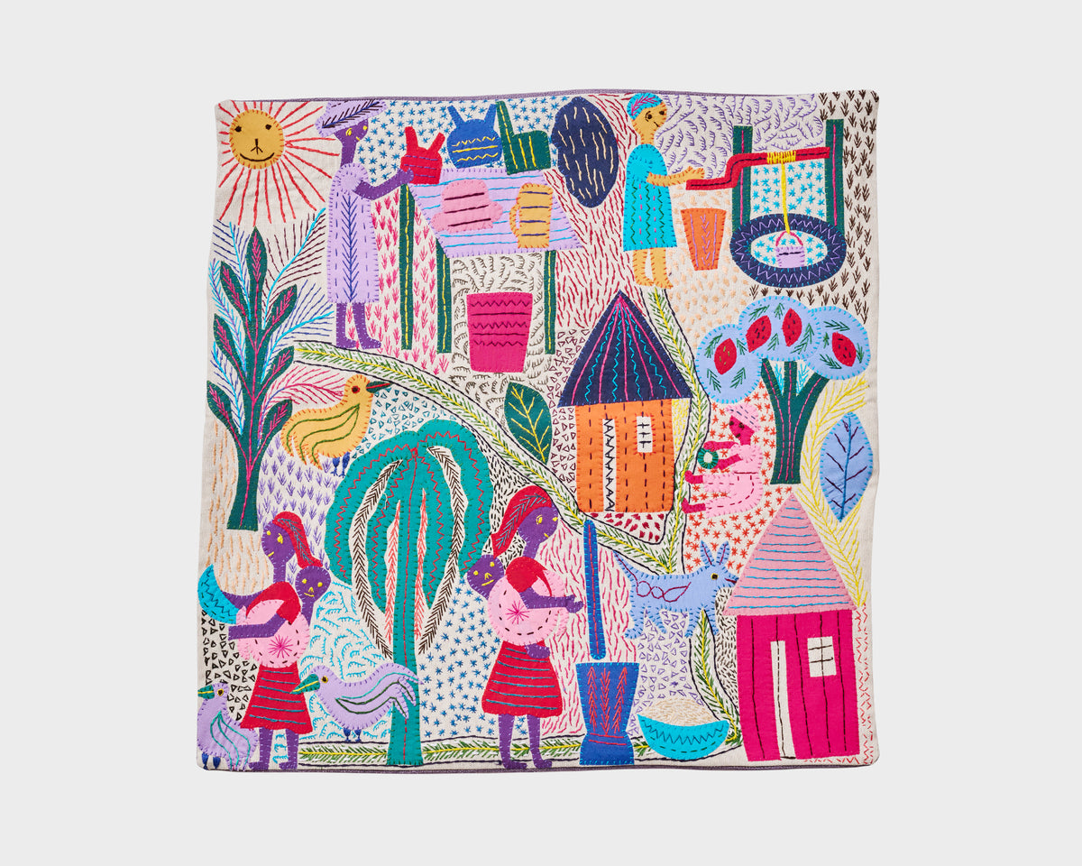 Maggie Project Embroidered Cushion Cover - Stories 004