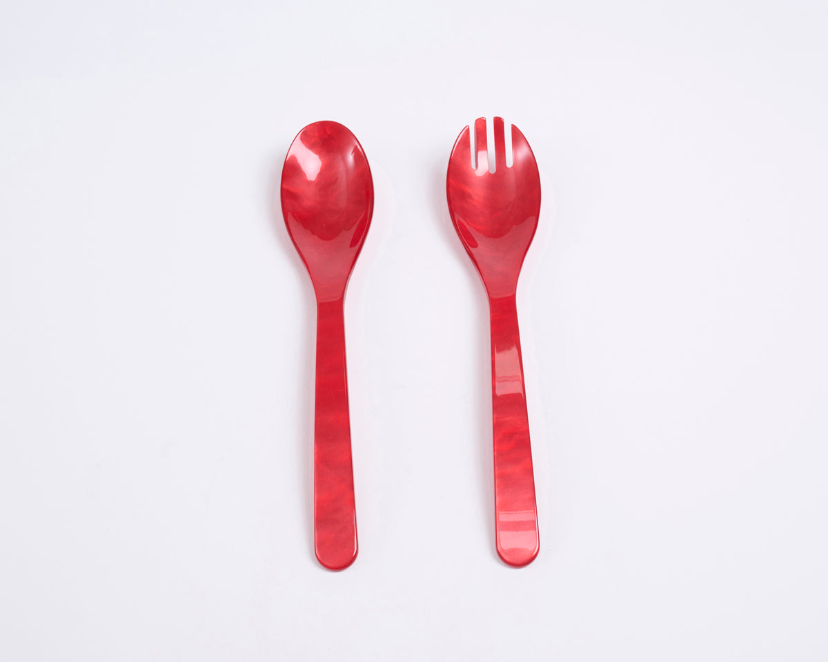 G.F Heim Söhne Salad Cutlery - Red