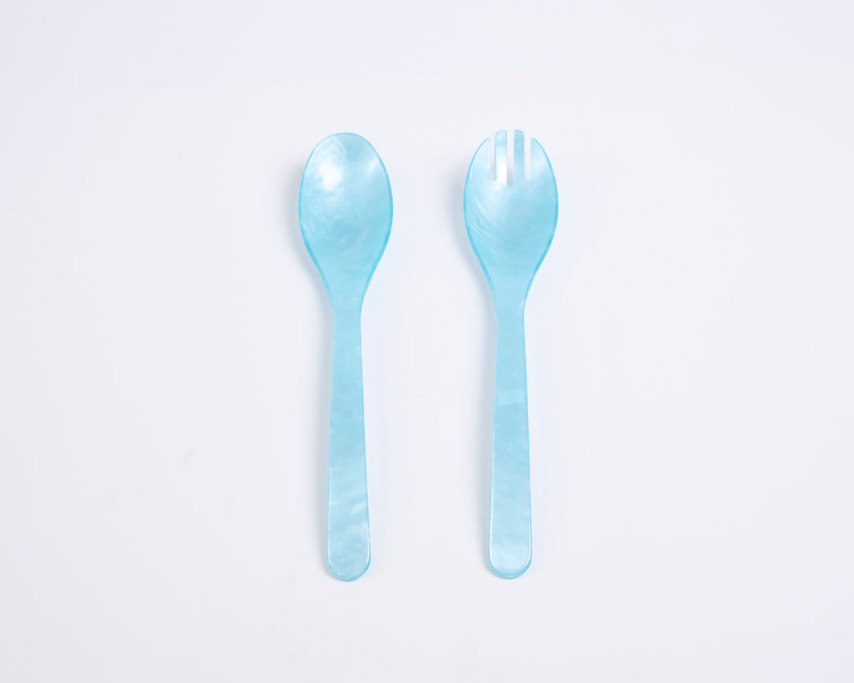 G.F Heim Söhne Salad Cutlery - Aqua