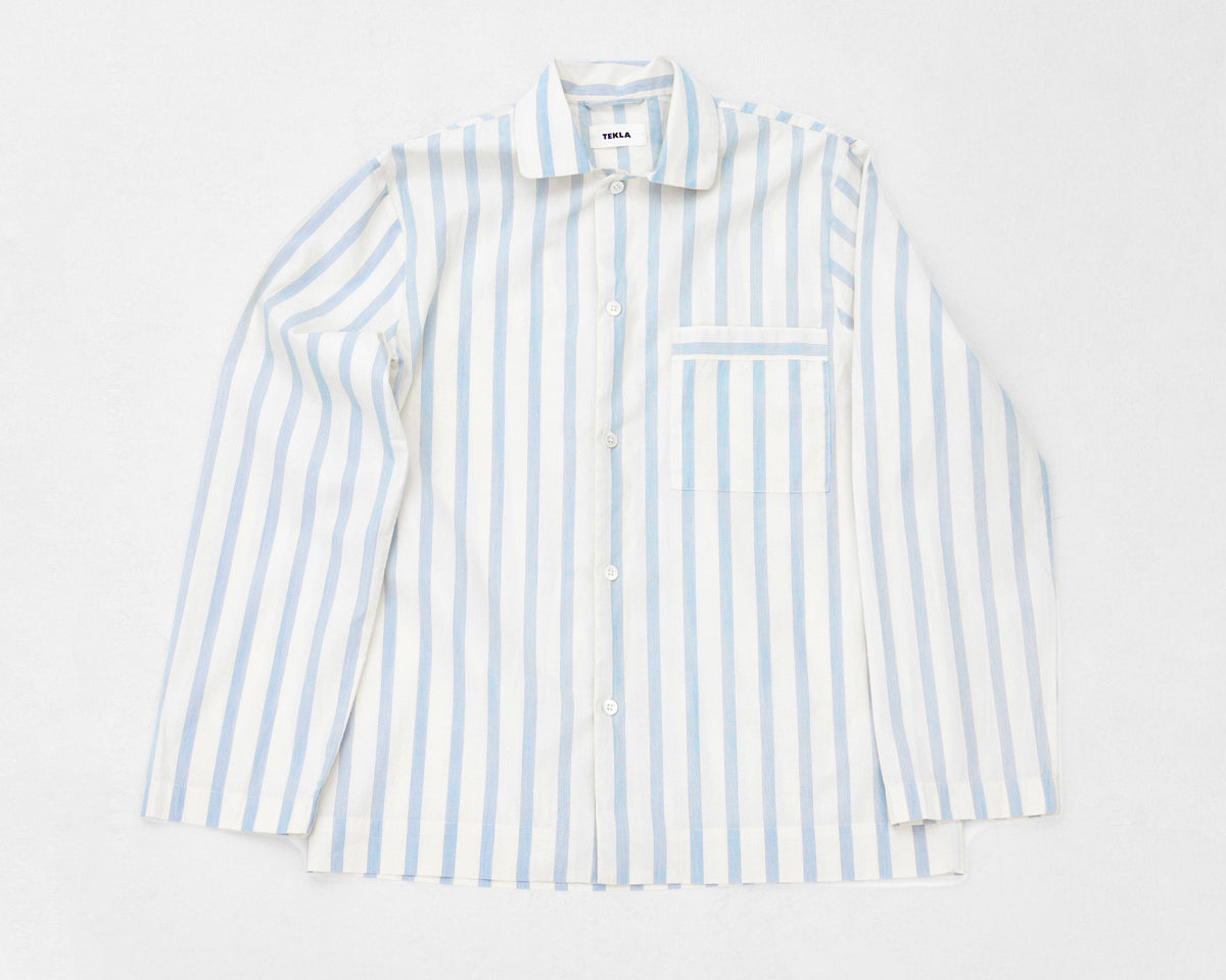 Tekla Poplin Long Sleeve Shirt - Needle Stripes