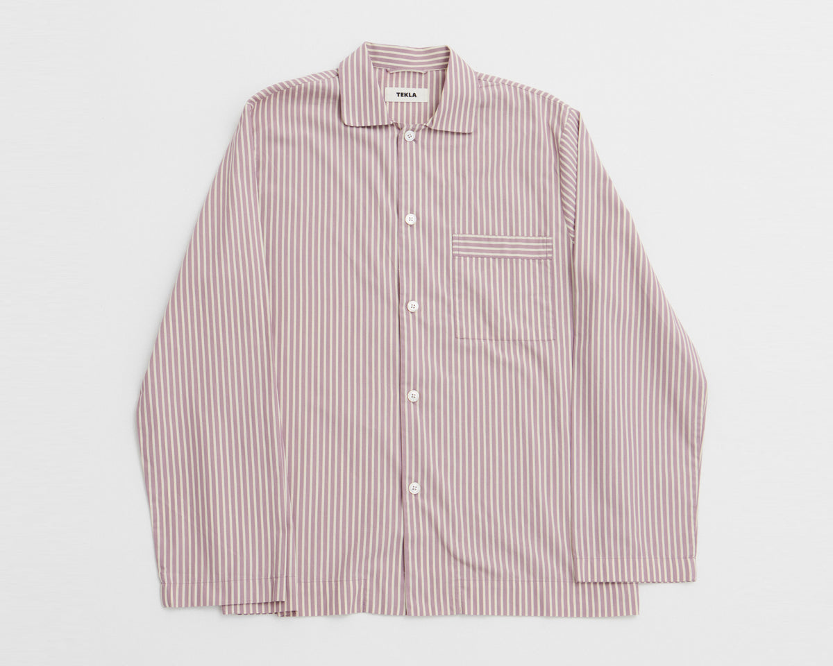 Tekla Poplin Long Sleeve Shirt - Skipper Stripes