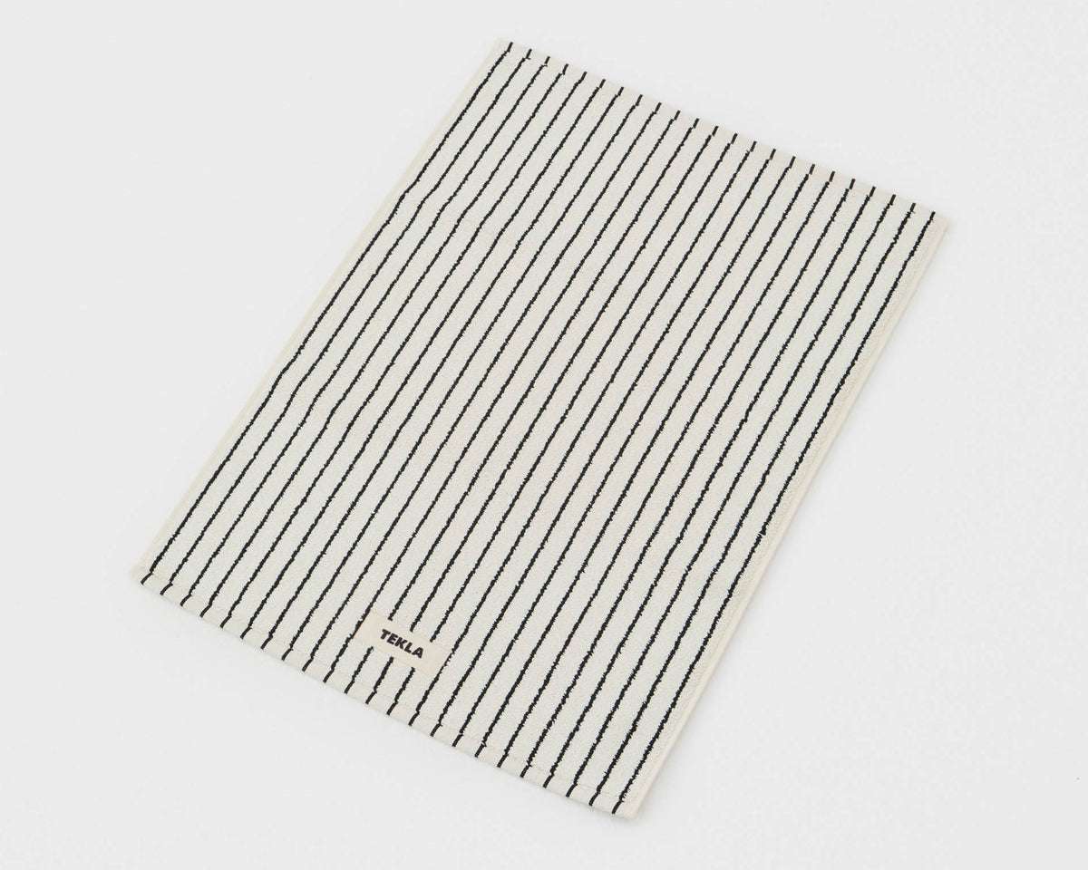 Tekla Organic Cotton Bath Mat - Racing Green Stripe