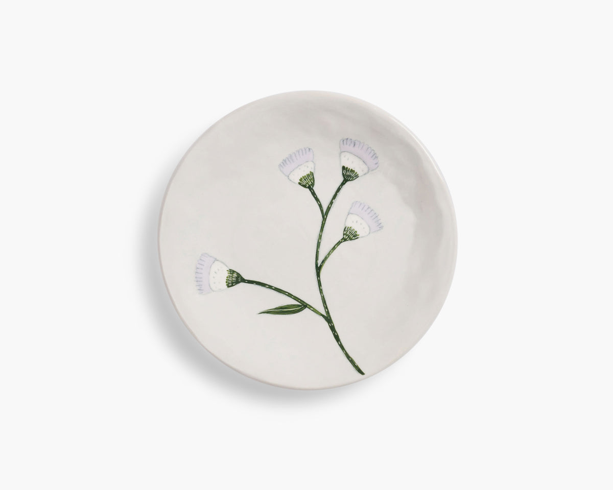 Gemma Orkin 'Wild Flowers' Small Plate - Grey Wash