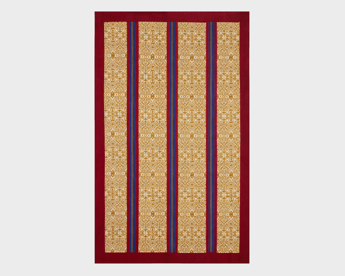 Lisa Corti Tablecloth - Damask Stripes Chutney