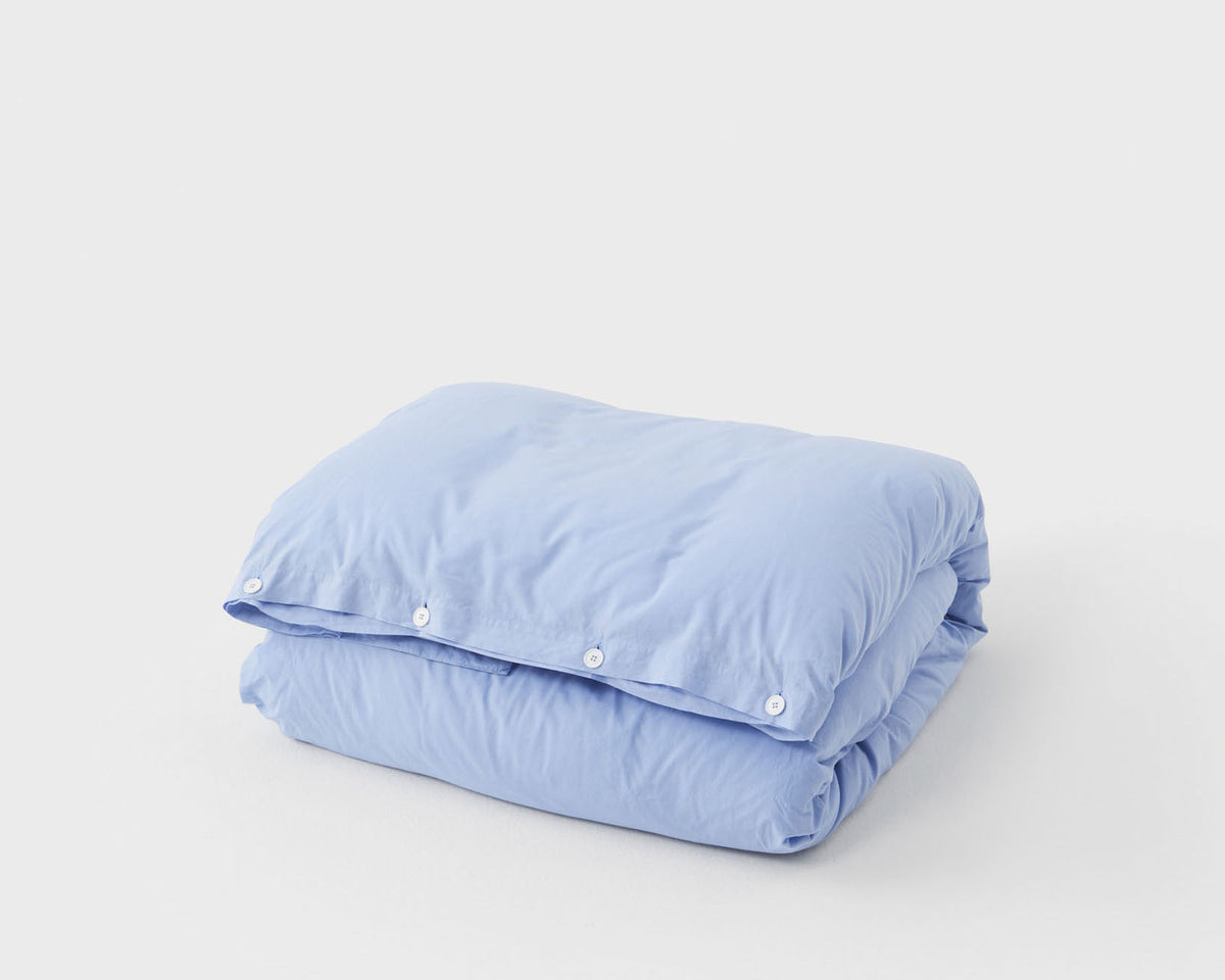 Tekla Cotton Percale Bedding - Island Blue