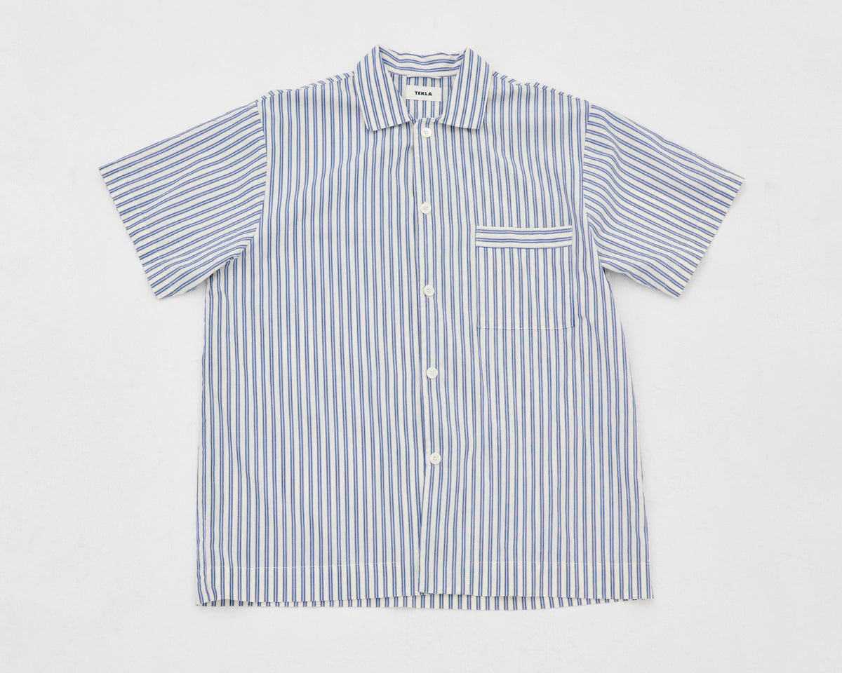 Tekla Poplin Short Sleeve Shirt - Skagen Stripes