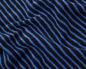 Tekla Organic Cotton Towel - Black & Blue Stripes