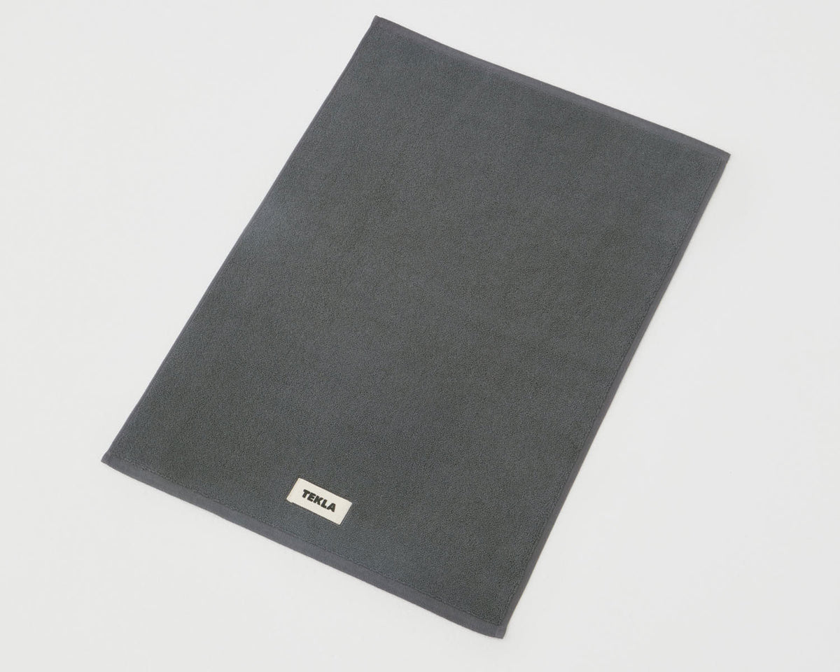 Tekla Organic Cotton Bath Mat - Charcoal Grey