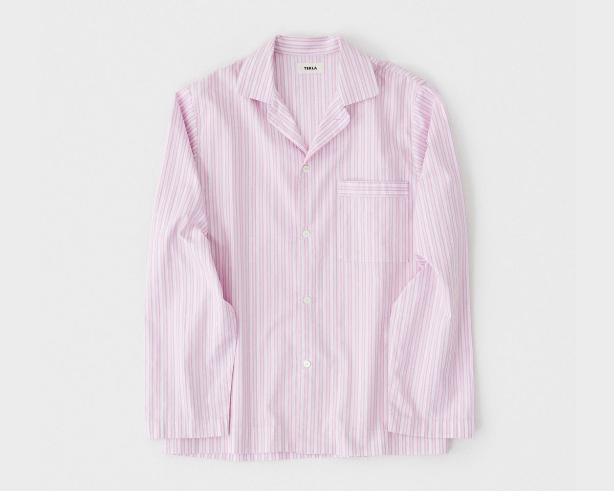 Tekla Poplin Long Sleeve Shirt - Capri Stripes