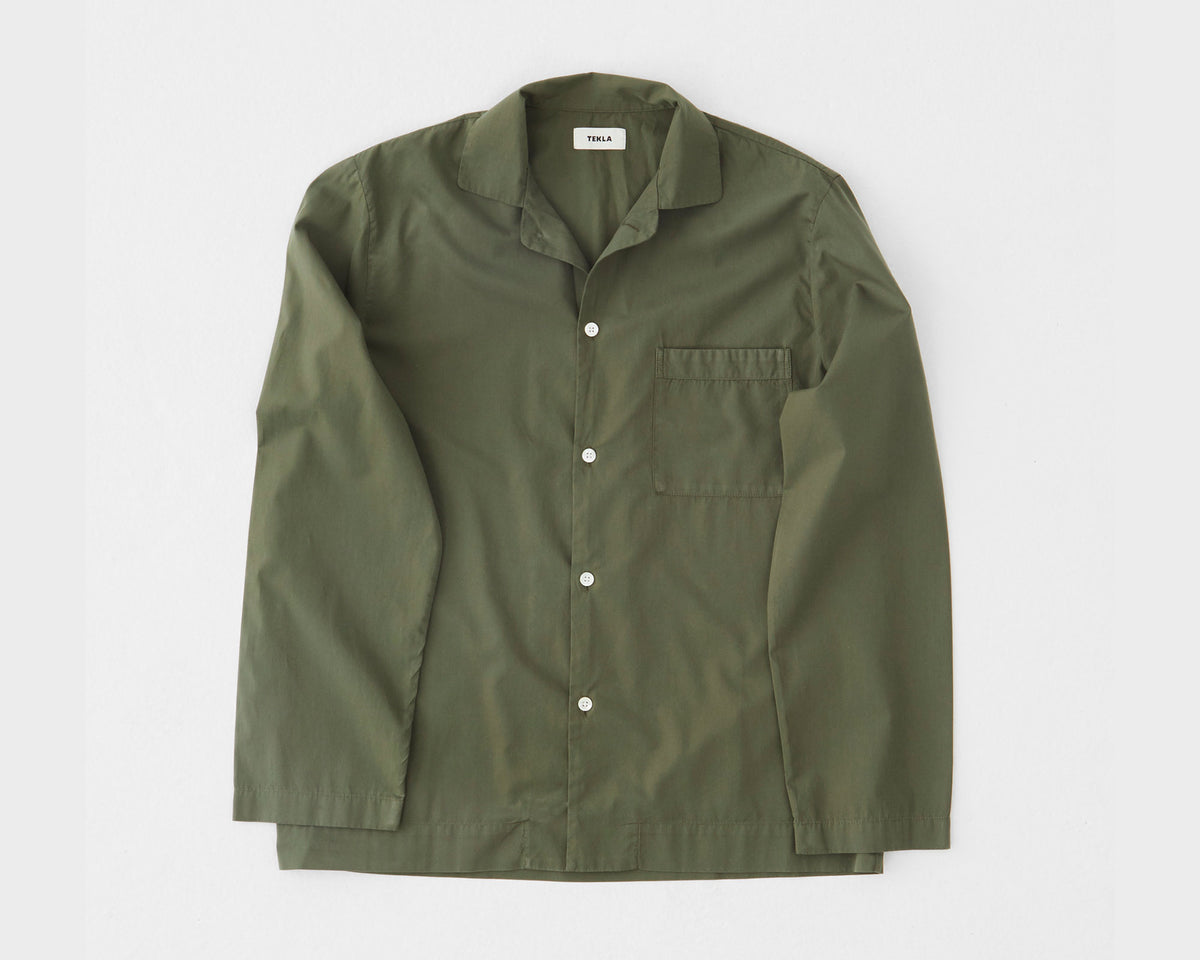 Tekla Poplin Long Sleeve Shirt - Willow