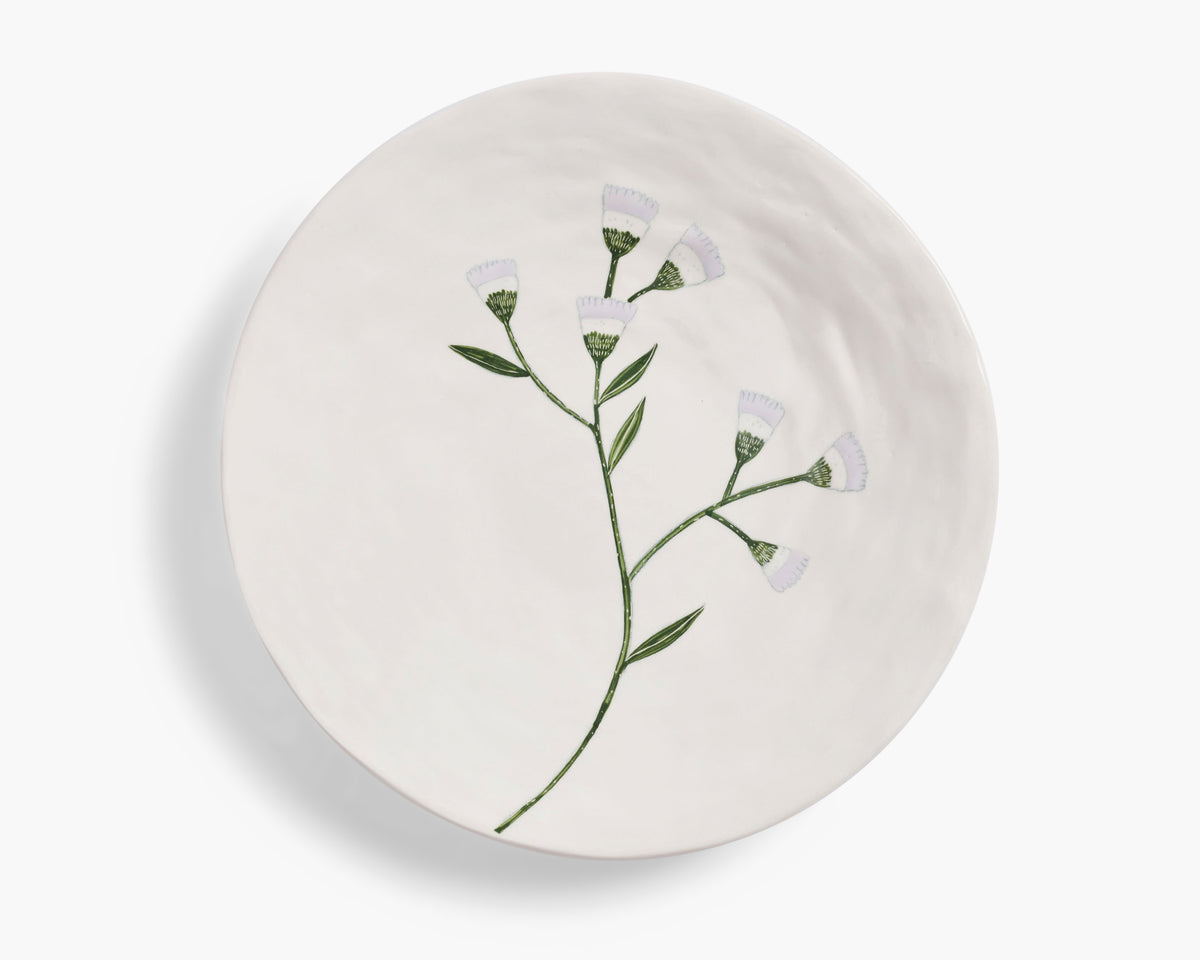 Gemma Orkin 'Wild Flowers'  Serving Plate - White Wash