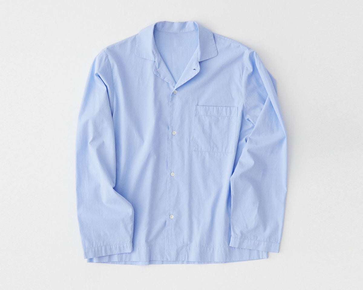 Tekla Poplin Long Sleeve Shirt - Shirt Blue