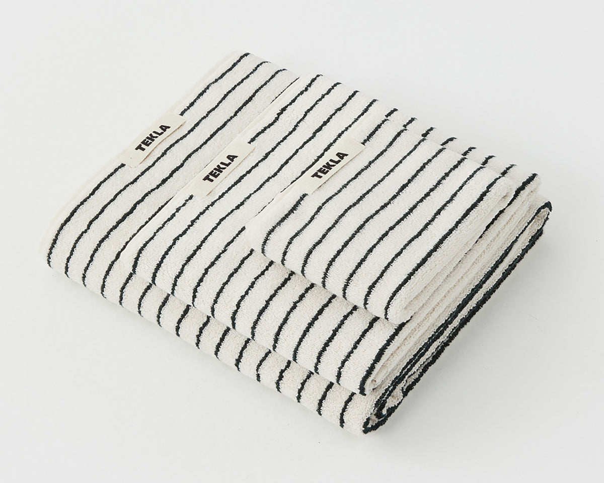 Tekla Organic Cotton Towel - Racing Green Stripe