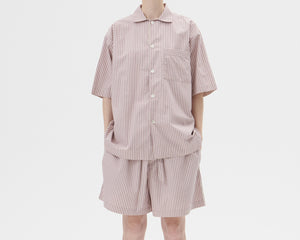 Tekla Poplin Short Sleeve Shirt - Skipper Stripes
