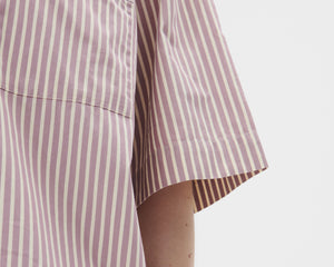Tekla Poplin Short Sleeve Shirt - Skipper Stripes
