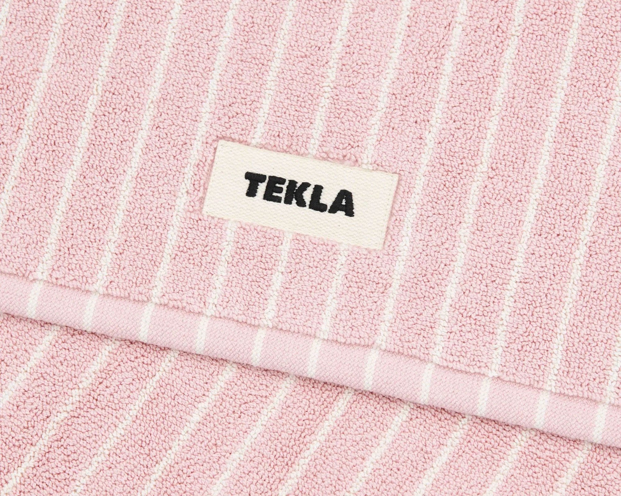 Tekla Organic Cotton Bath Mat - Shaded Pink Stripes