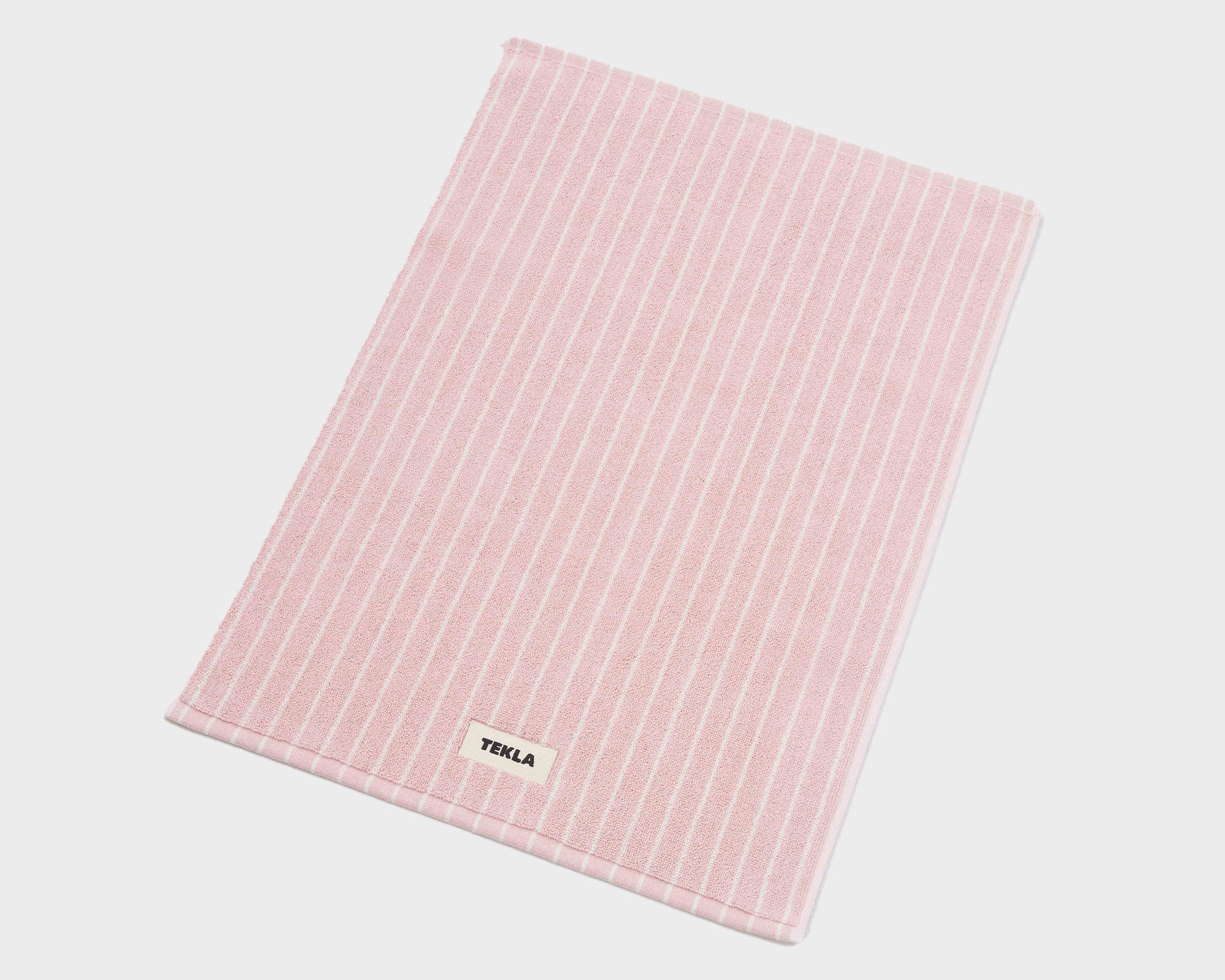 Tekla Organic Cotton Bath Mat - Shaded Pink Stripes