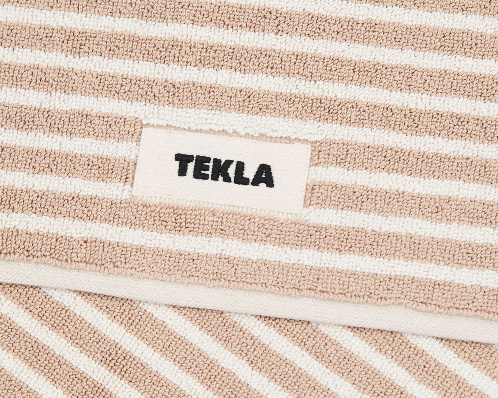 Tekla Organic Cotton Bath Mat - Ivory Stripes