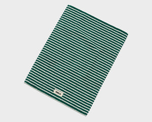 Tekla Organic Cotton Bath Mat - Teal Green Stripes