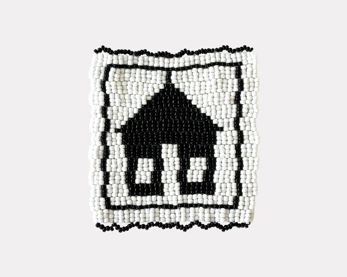 Beaded 'House' Coaster 502
