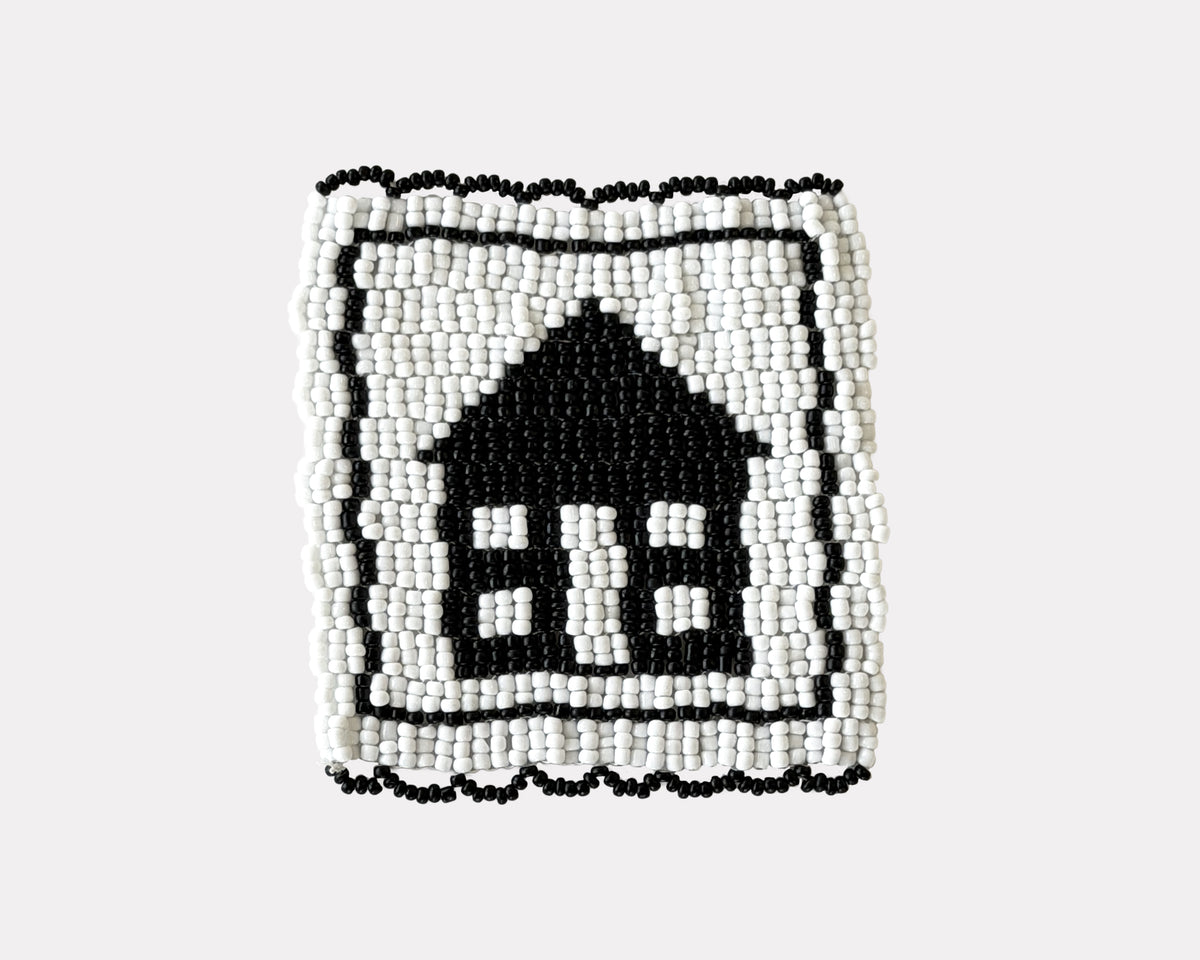 Beaded 'House' Coaster 504