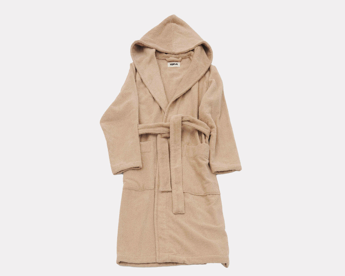 Tekla Organic Cotton Hooded Bathrobe - Sienna