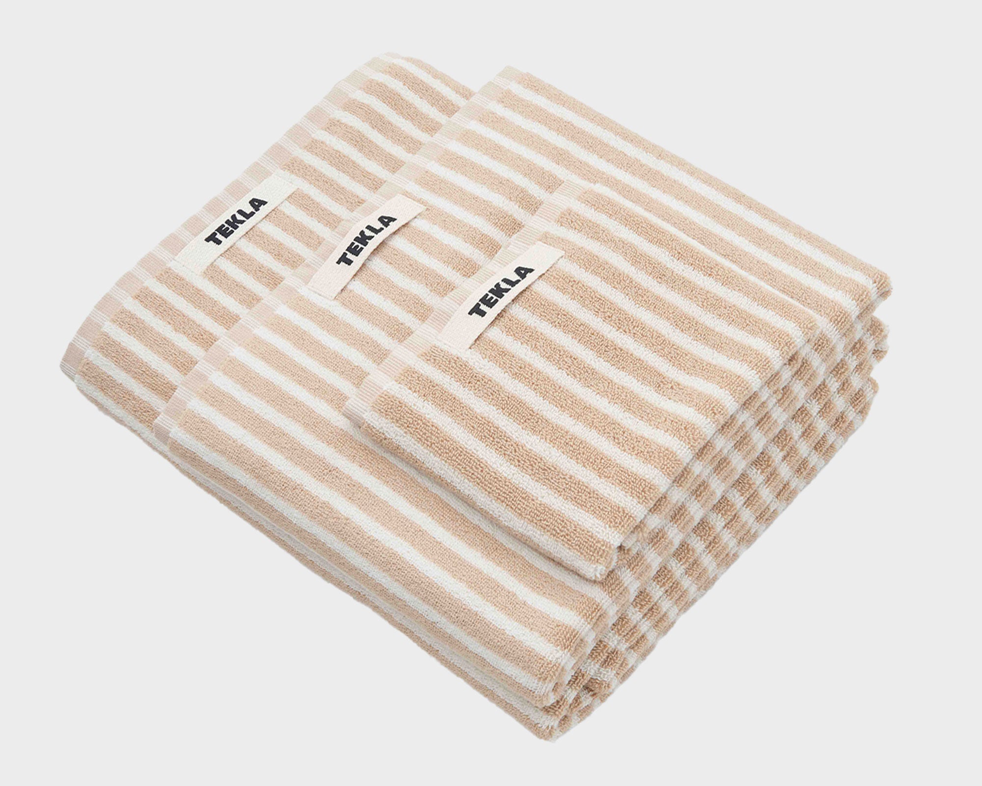 Tekla Organic Cotton Towel - Ivory Stripes