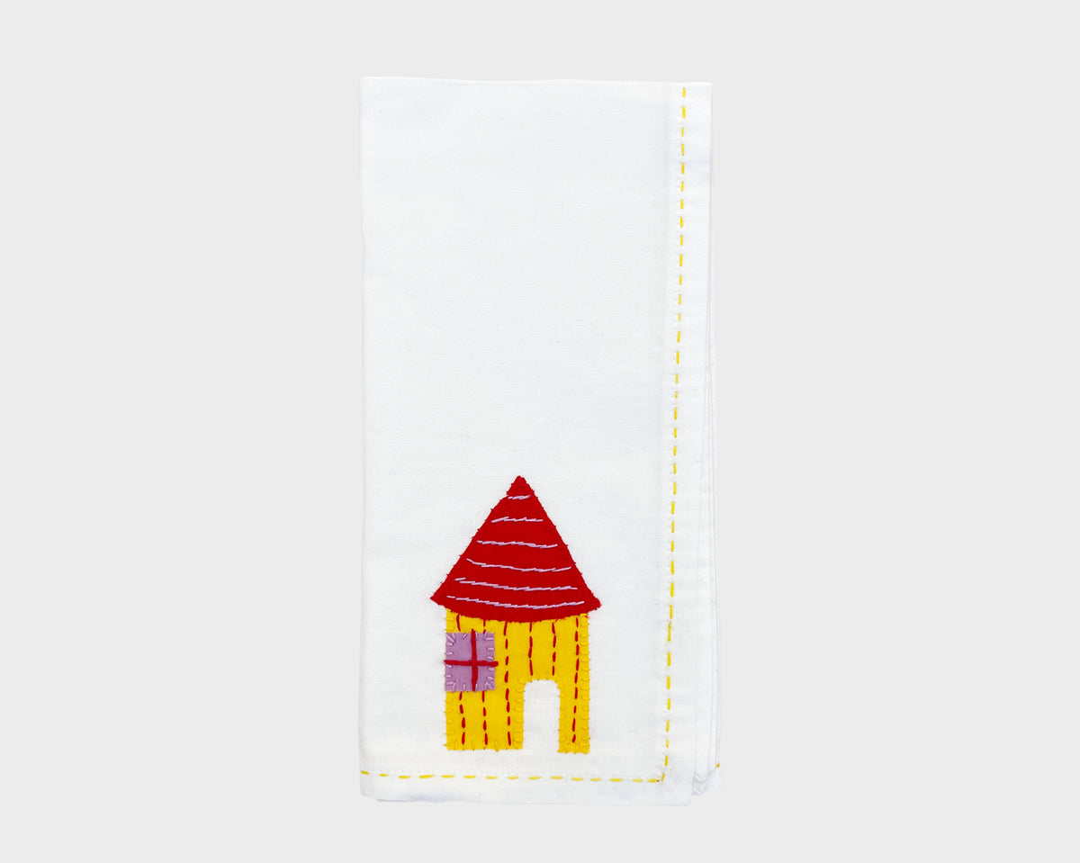 Embroidered 'Hut' Napkin 101
