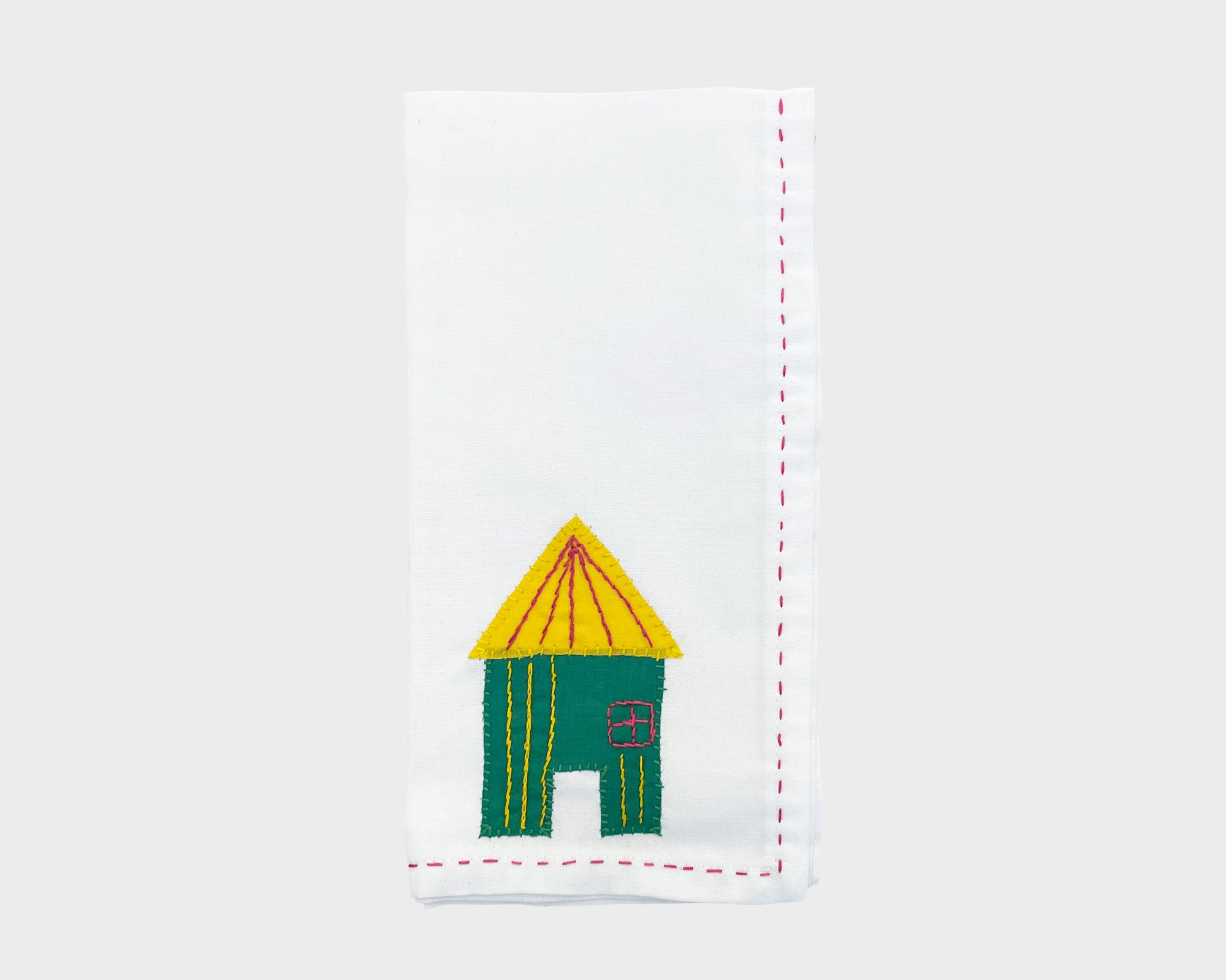 Embroidered 'Hut' Napkin 106