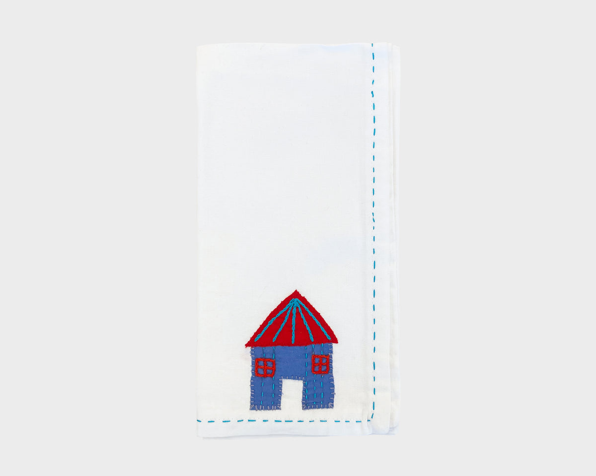 Embroidered 'Hut' Napkin 108