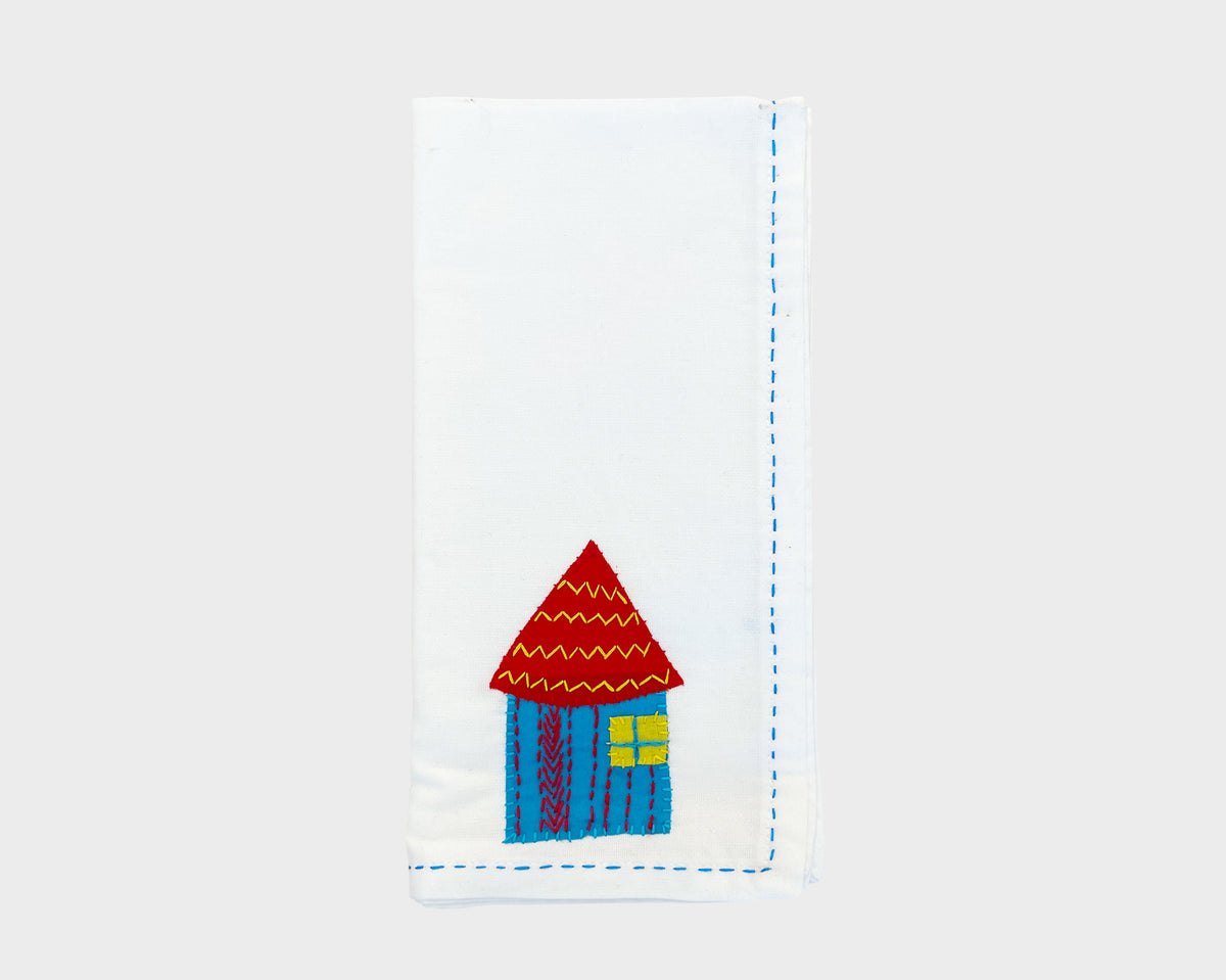 Embroidered 'Hut' Napkin 113