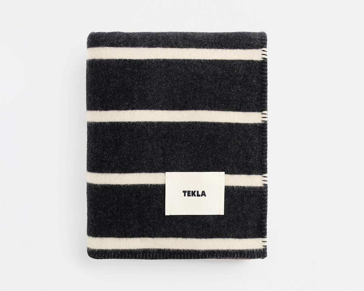 Tekla Lambswool Wool Blanket - Starling Stripes