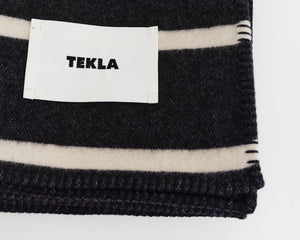 Tekla Lambswool Wool Blanket - Starling Stripes