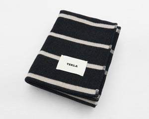 Tekla Lambswool Wool Blanket - Starling Stripes