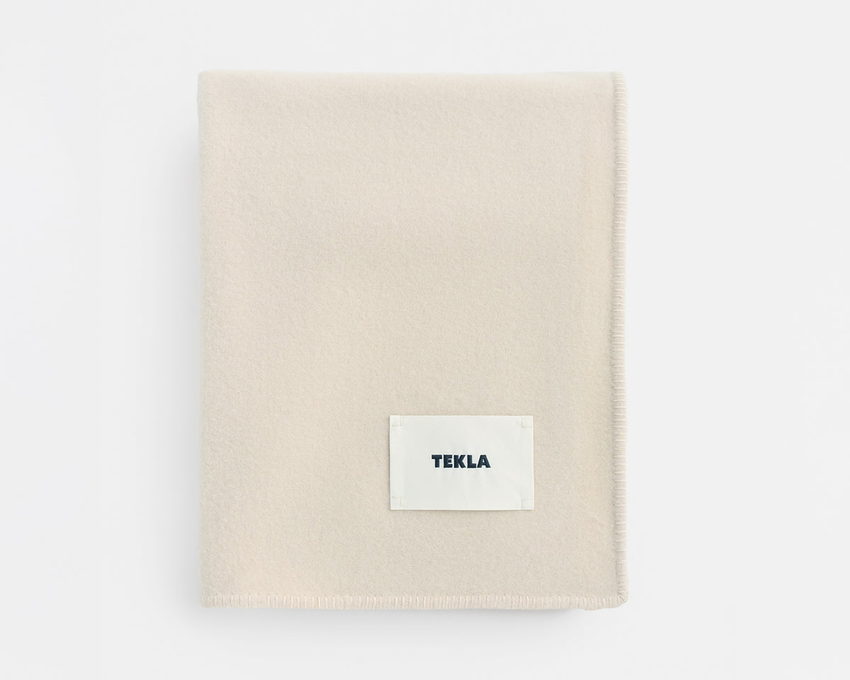 Tekla Lambswool Wool Blanket - Snow