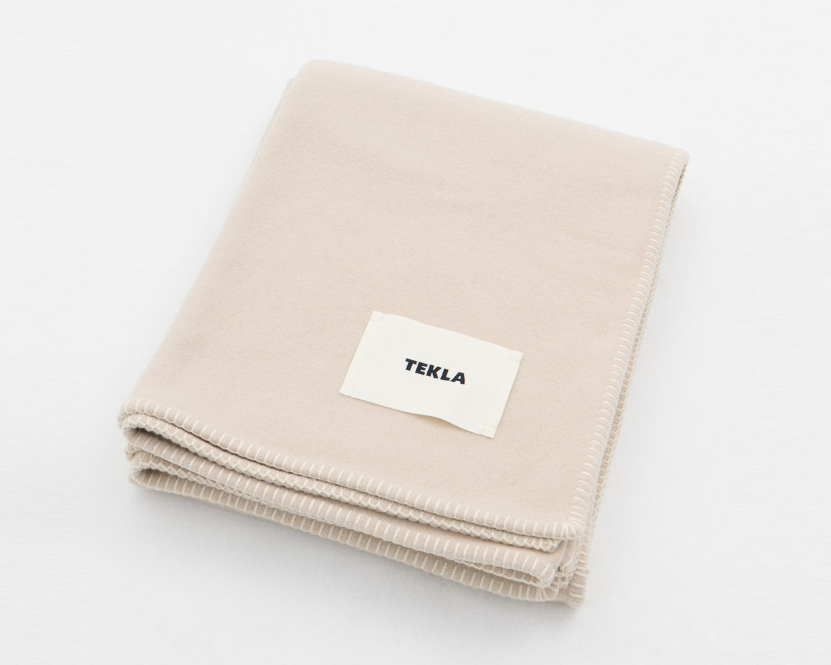 Tekla Lambswool Wool Blanket - Snow