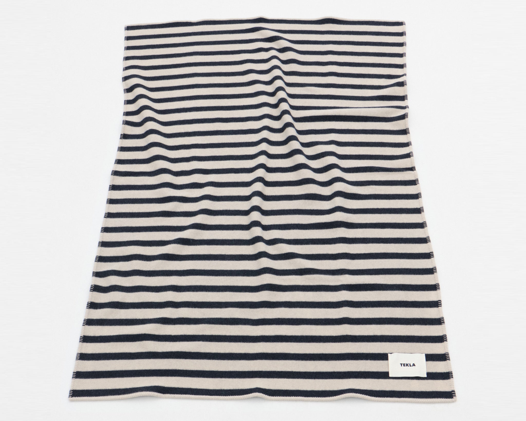 Tekla Lambswool Wool Blanket - Magpie Stripes