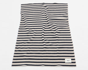 Tekla Lambswool Wool Blanket - Magpie Stripes