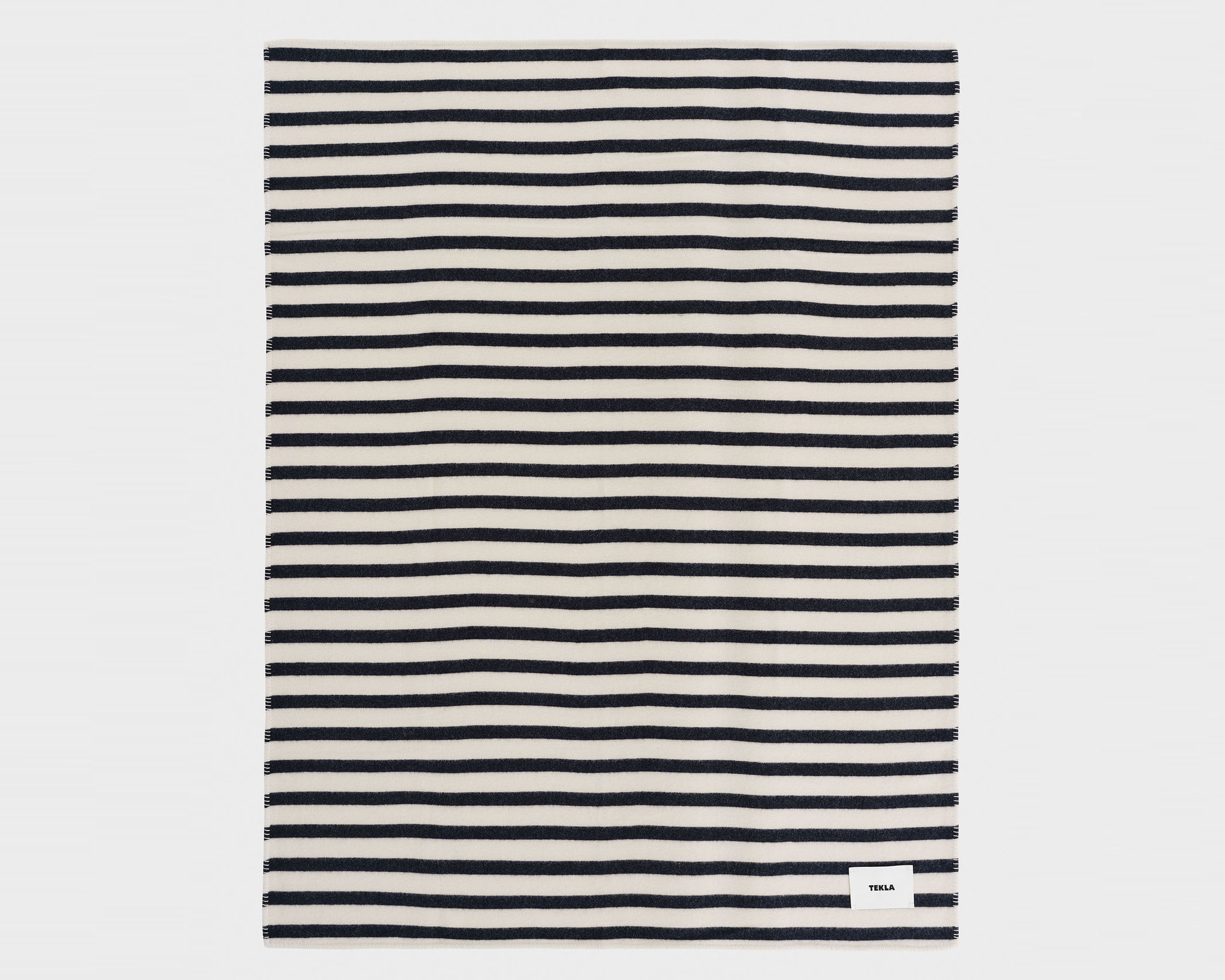 Tekla Lambswool Wool Blanket - Magpie Stripes