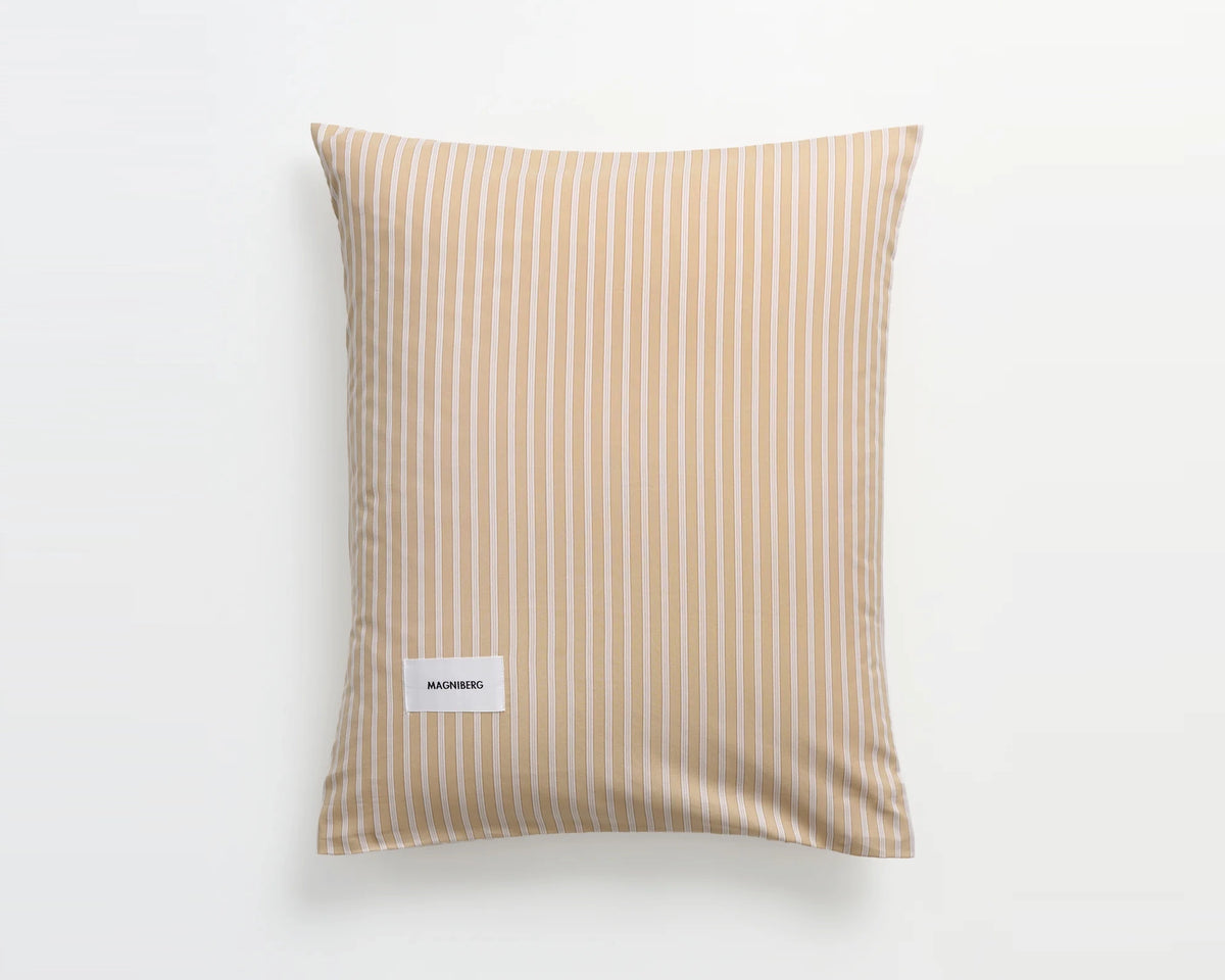 Magniberg Wall Street Oxford Pillowcase - Stripe Medium Beige