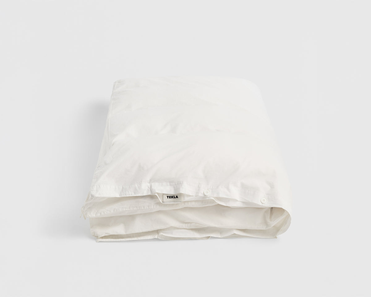 Tekla Cotton Percale Duvet Cover - Broken White