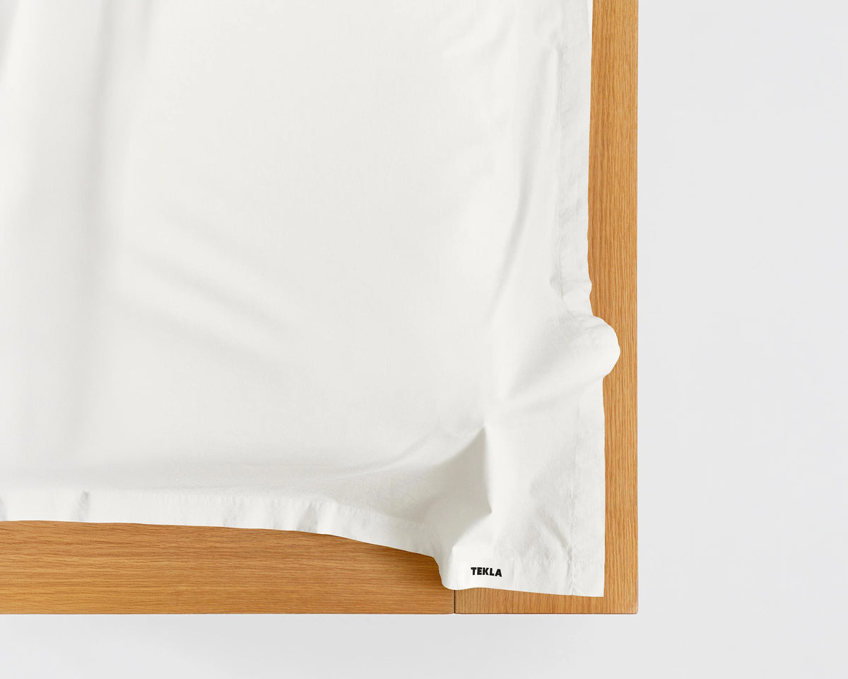 Tekla Cotton Percale Flat Sheet - Broken White