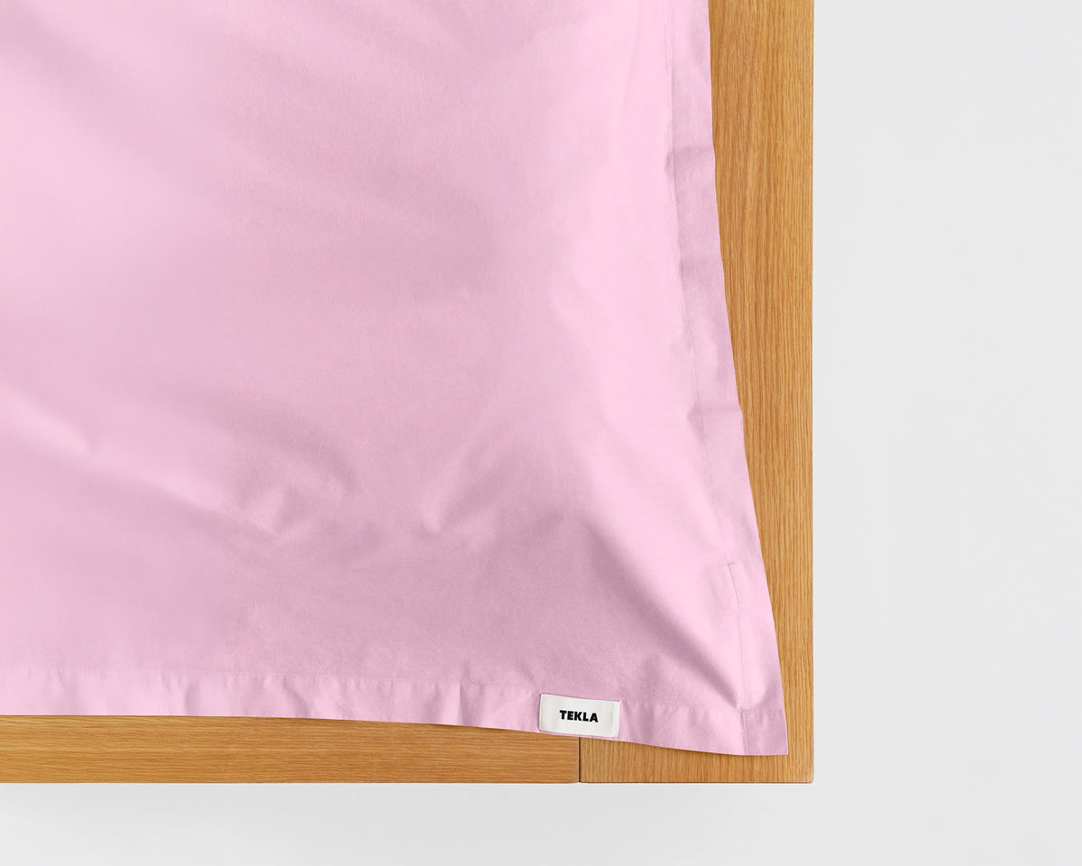 Tekla Cotton Percale Flat Sheet - Mallow Pink