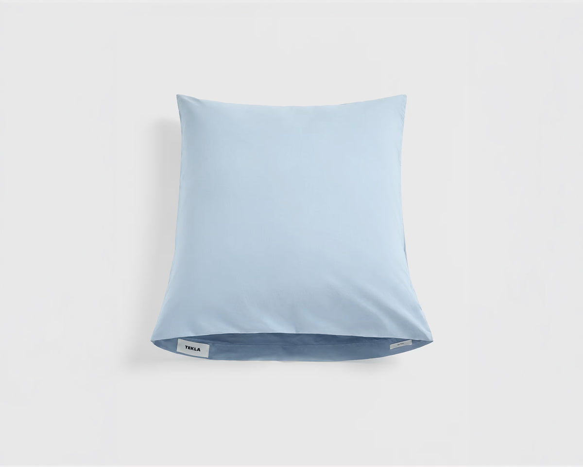 Tekla Cotton Percale Pillowcase - Morning Blue