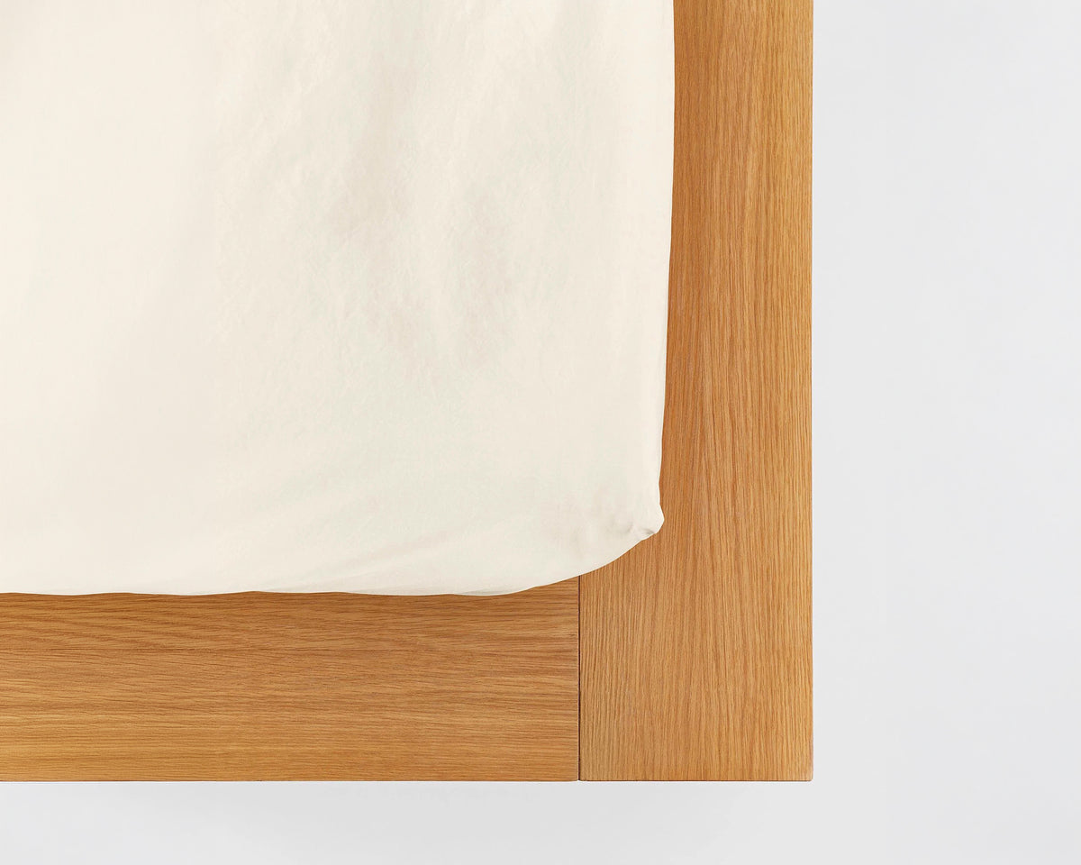 Tekla Cotton Percale Fitted Sheet - Winter White